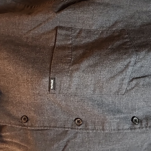 Hurley Button Down Shirt, Dark Gray, Size XL - Picture 2 of 7